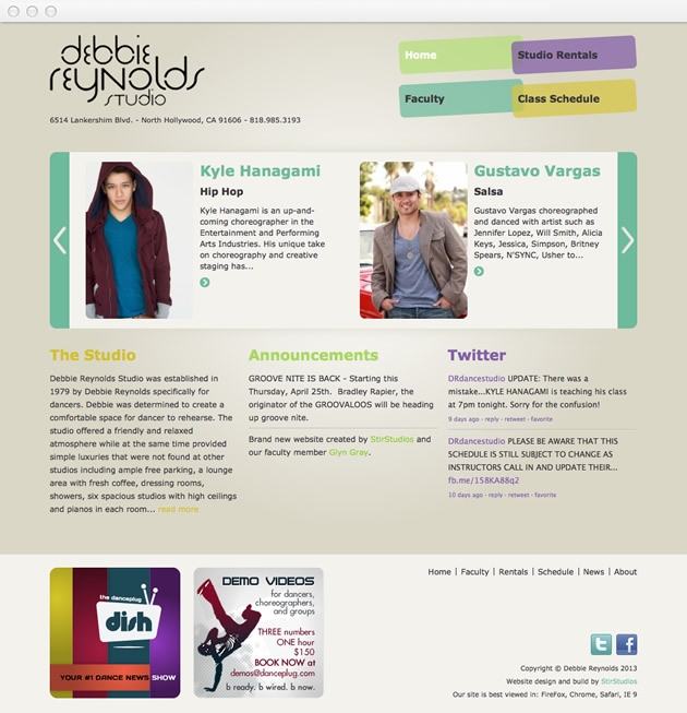 StirStudios Web Portfolio | Debbie Reynolds Dance Studio