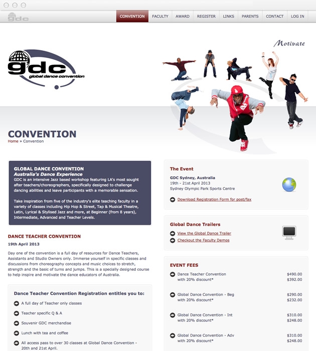 StirStudios Web Portfolio | Global Dance Convention