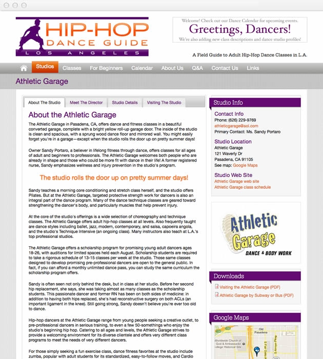 StirStudios Web Portfolio | Hip-Hop Dance Guide