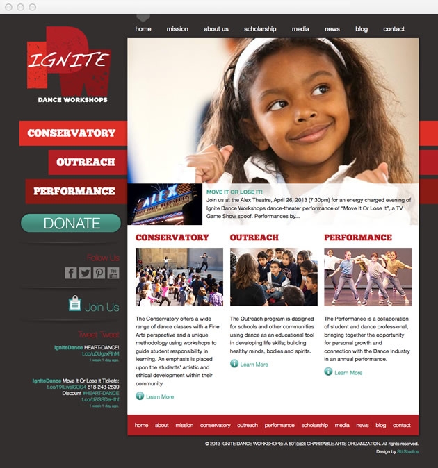 StirStudios Web Portfolio | Ignite Dance Workshops