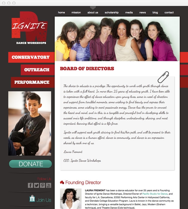 StirStudios Web Portfolio | Ignite Dance Workshops