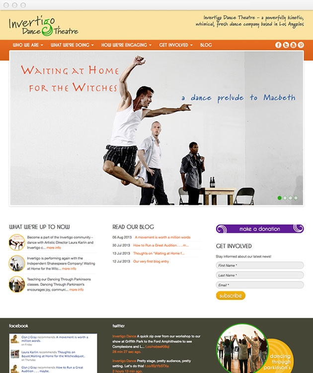 StirStudios Web Portfolio | Invertigo Dance Theatre