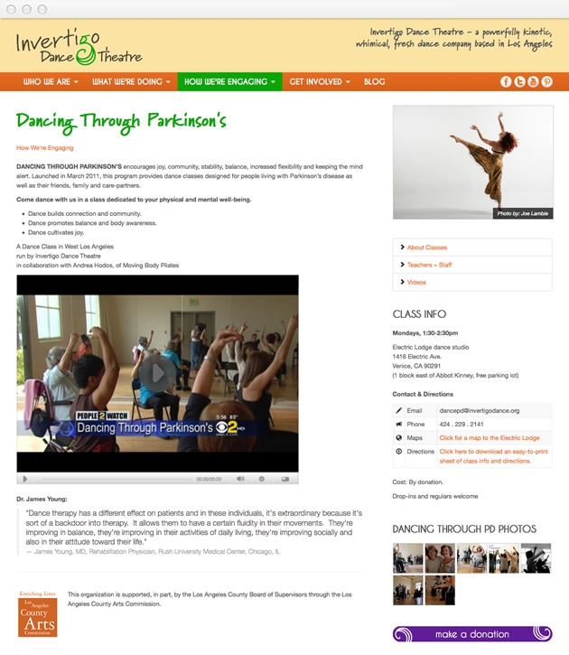 StirStudios Web Portfolio | Invertigo Dance Theatre