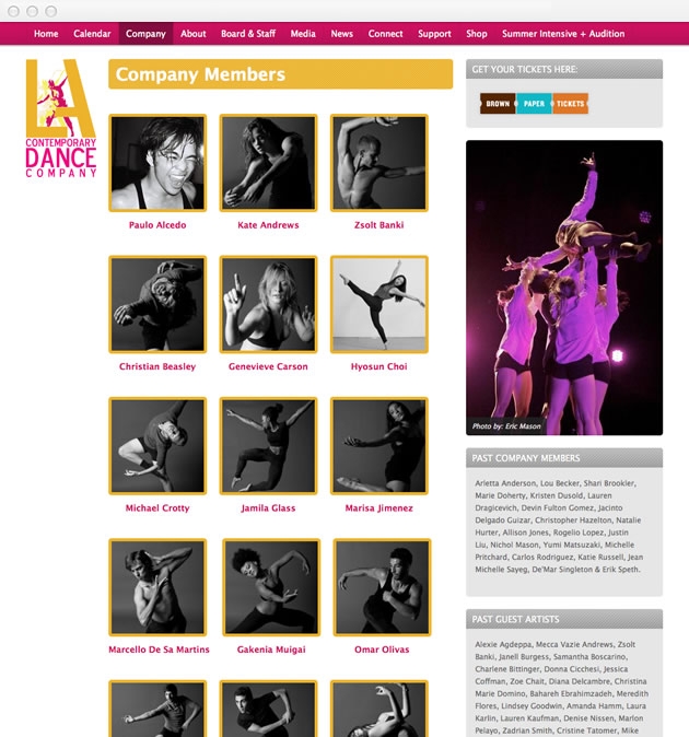 StirStudios Web Portfolio | Los Angeles Contemporary Dance Company