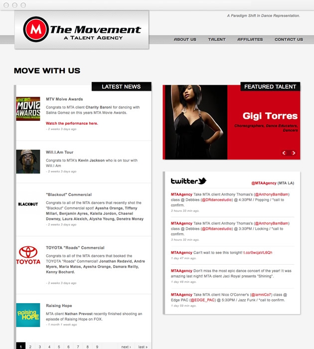 StirStudios Web Portfolio | The Movement Talent Agency