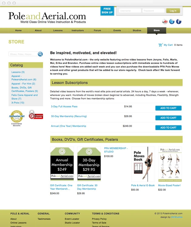 StirStudios Web Portfolio | PoleAndAerial.com