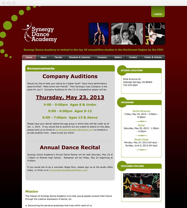StirStudios Web Portfolio | Synergy Dance Academy
