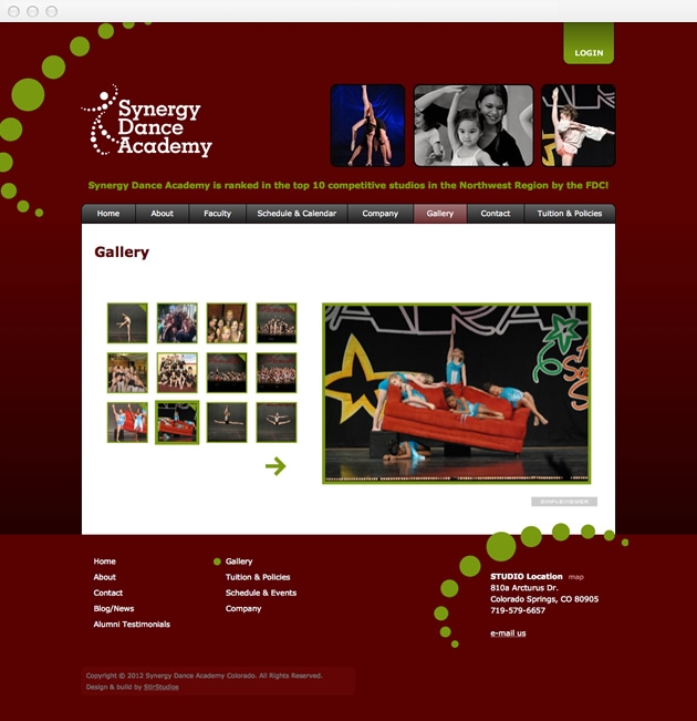 StirStudios Web Portfolio | Synergy Dance Academy